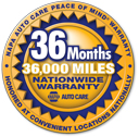 36 Months / 36,000 Mile Warranty | Paso Robles Auto Repair